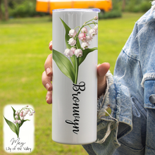 Load image into Gallery viewer, Skinny Tumbler - Birth Month Flower - Personalized