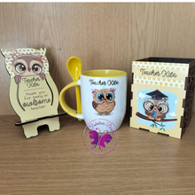 Load image into Gallery viewer, Personalized owl teacher set (Various Colours)