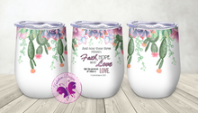Load image into Gallery viewer, Wine Tumbler - Succulents Bible verse 1 Corinthians 13:13