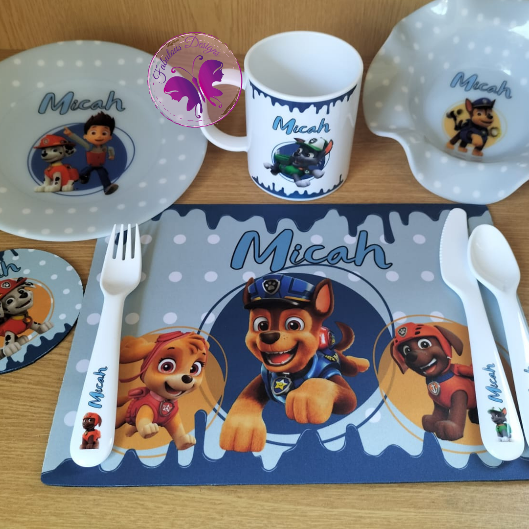 Kiddies lunch set Blue Paw Patrol – Fabulous Designs