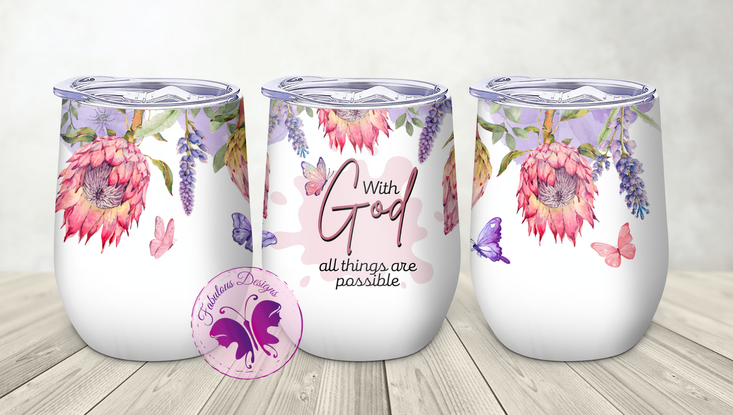 Wine Tumbler - Proteas Christian Verse