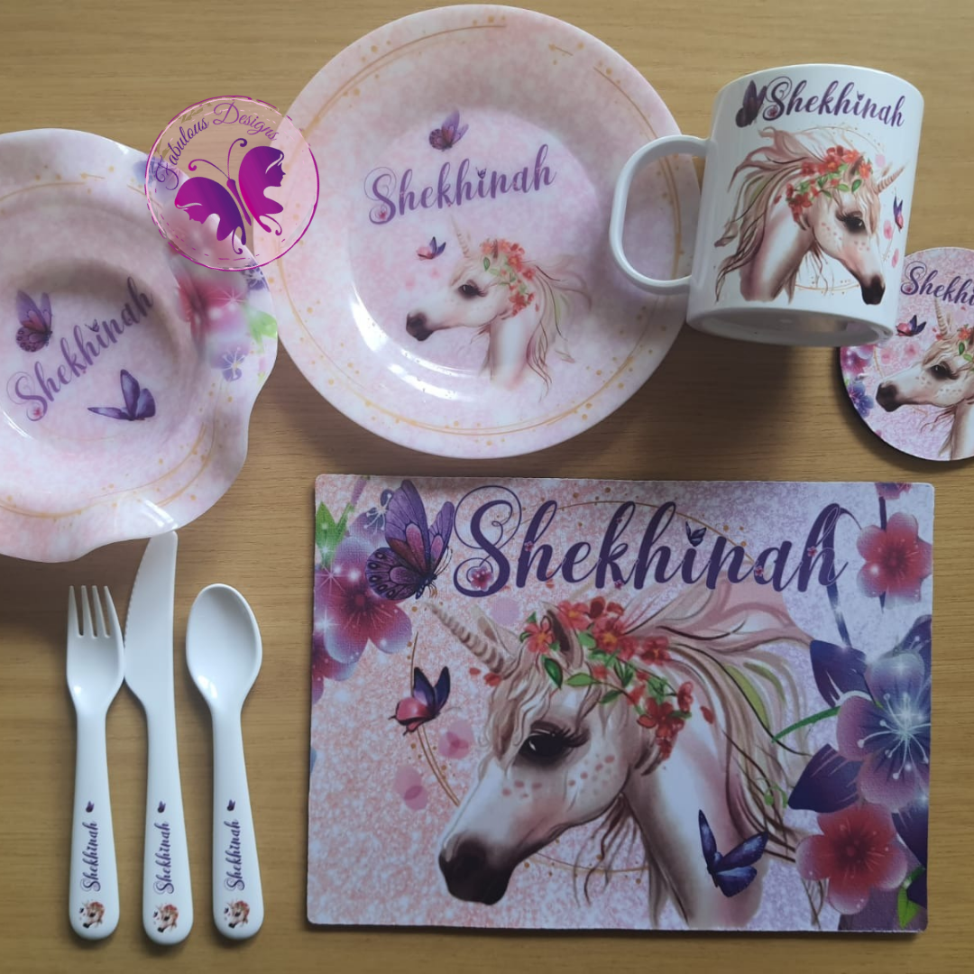 Kiddies lunch set  - Purple Unicorn