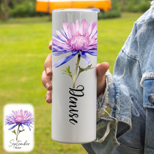 Load image into Gallery viewer, Skinny Tumbler - Birth Month Flower - Personalized
