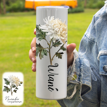Load image into Gallery viewer, Skinny Tumbler - Birth Month Flower - Personalized
