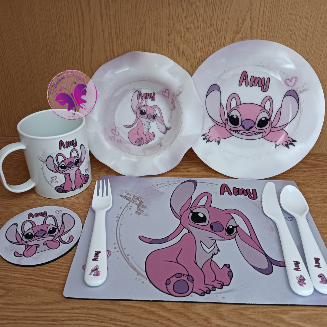 Kiddies lunch set - Angel (Stitch)