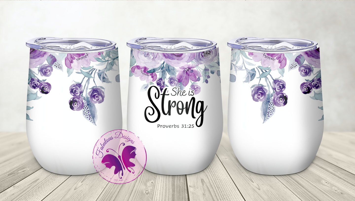 Wine Tumbler - Proteas Bible Verse Proverbs 31:25