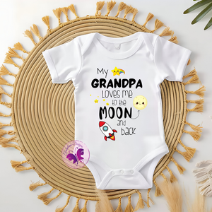 Baby Onesie - My grandpa loves me to the moon and back
