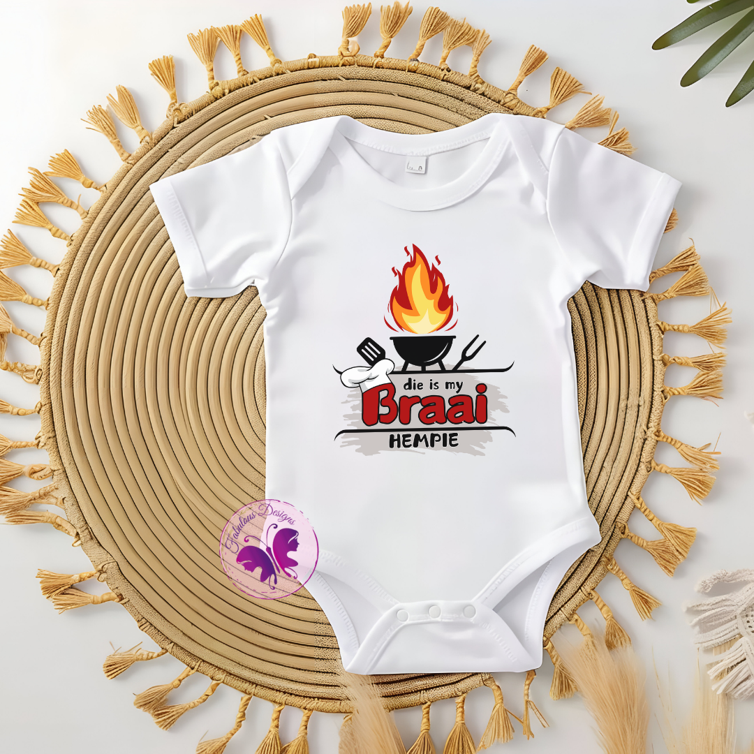 Baby Onesie - Die is my braai hempie