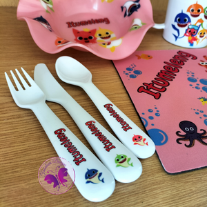 Kiddies lunch set - Baby Shark Pink