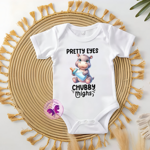 Baby Onesie - Pretty eyes Chubby thighs