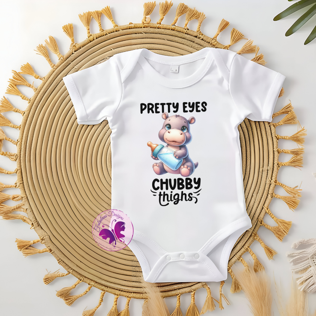 Baby Onesie - Pretty eyes Chubby thighs