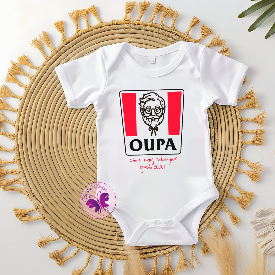Baby Onesie - Oupa, om my vinger gedraai