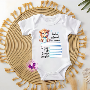 Baby Onesie - Hallo wêreld (design 3)
