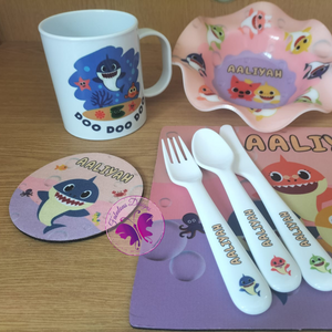 Kiddies lunch set - Baby Shark Pink & Purple