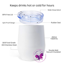 Load image into Gallery viewer, Personalized Wine Tumbler - White &amp; Pink Wildflower
