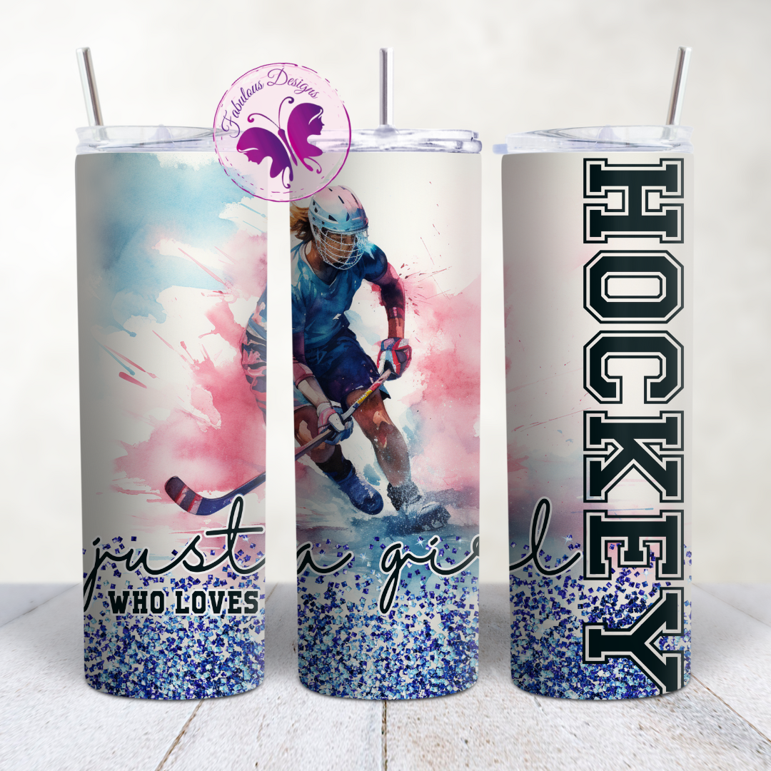 Skinny Tumbler - Just a Girl Who loves Hockey