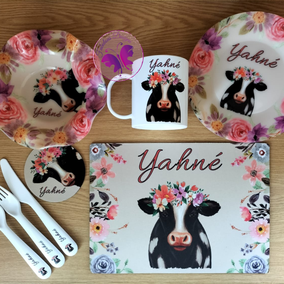 Kiddies lunch set  - Cute Cows