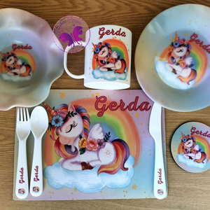 Kiddies lunch set - Rainbow Unicorn