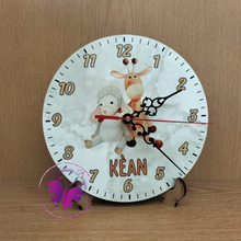 Load image into Gallery viewer, Personalized Hardboard Round Clock with Stand
