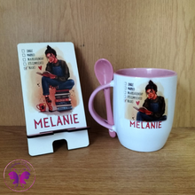 Load image into Gallery viewer, Personalized Spoon Mug &amp; Cellphone Stand Set
