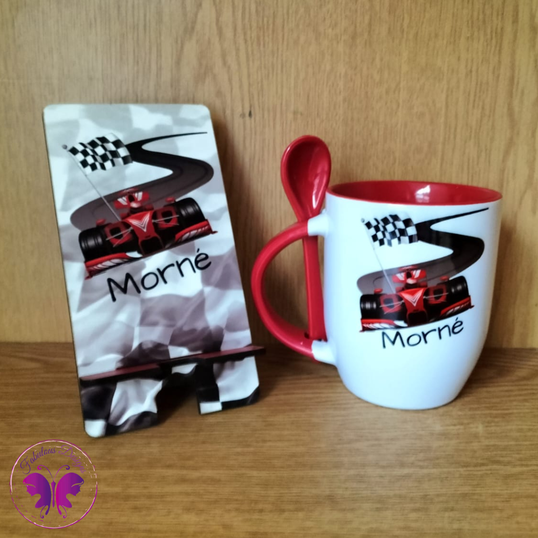 Personalized Spoon Mug & Cellphone Stand Set