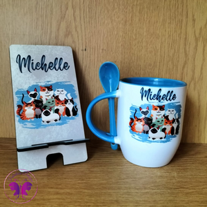 Personalized Spoon Mug & Cellphone Stand Set