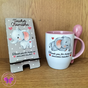 Personalized Spoon Mug & Cellphone Stand Set