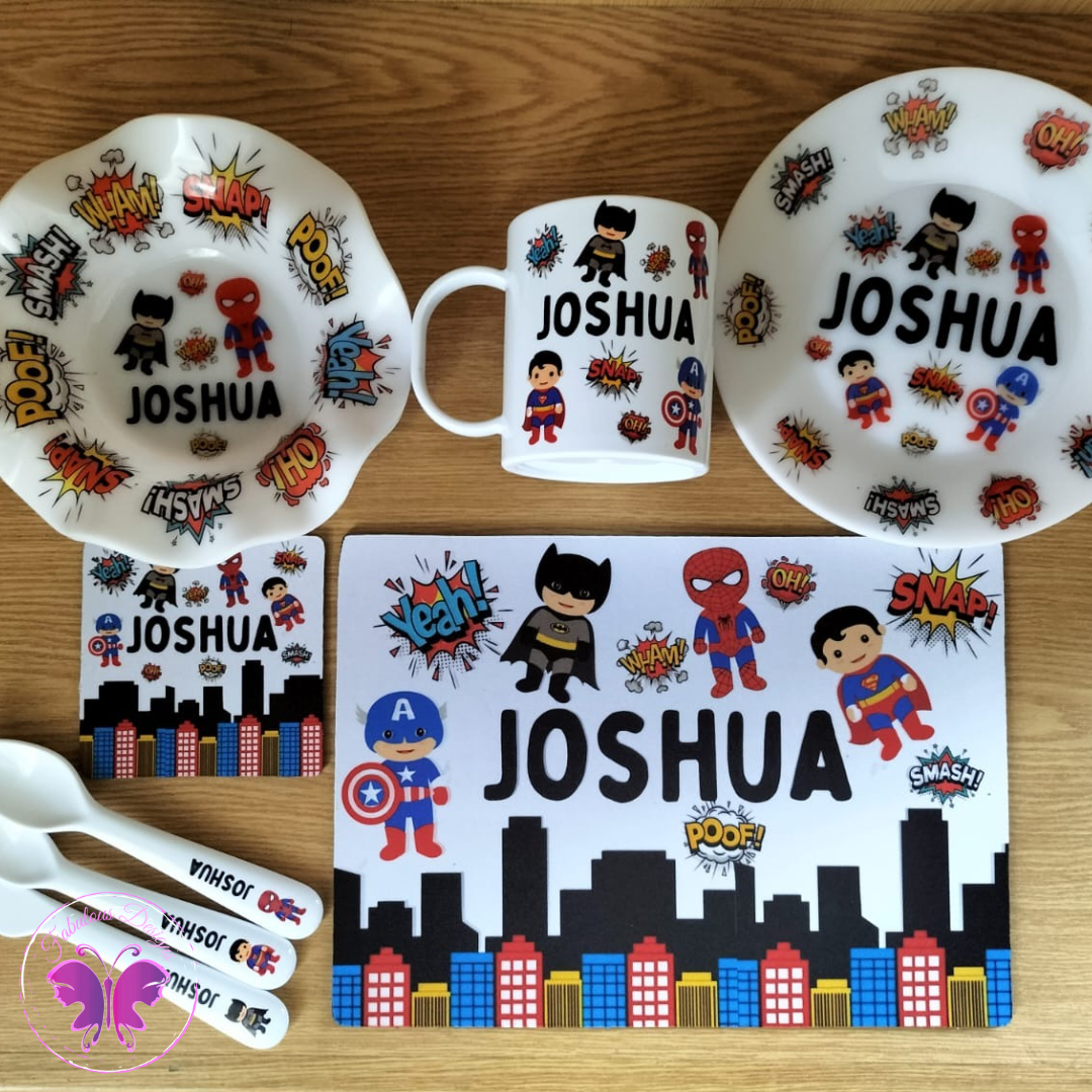 Kiddies lunch set - Cute Superheroes